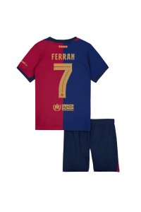 Fotbalové Dres Barcelona Ferran Torres #7 Dětské Domácí Oblečení 2024-25 Krátký Rukáv (+ trenýrky)